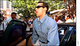 Salman Khan arriving at a police station