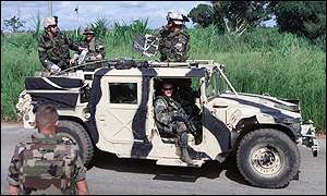 French troops in Bouake