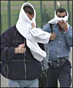 Asylum seekers at Sangatte refugee camp