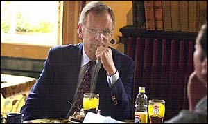 Jeffrey Archer in the grounds of Lincolnshire