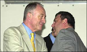 Mayor of London Ken Livingstone was on the platform in Hyde part with rail union Aslef general secretary Mick Rix