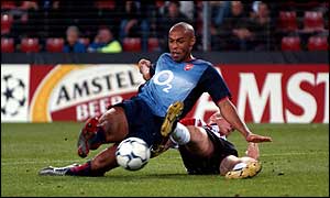 Thierry Henry in action against PSV