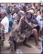 Relatives waiting for news in Dakar
