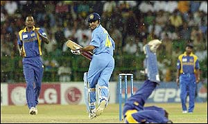 Sehwag starts off the India innings as they chase a target of 245