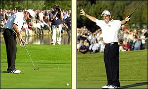 Paul McGinley sparks off ecstatic scenes after his putt secures the trophy for the Europeans