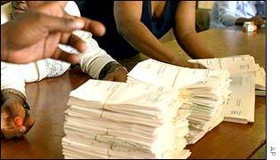 Voting papers from the presidential election