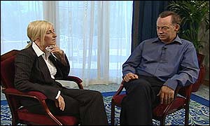 Michael Barrymore with GMTV's Fiona Phillips