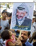 Arafat poster held by child