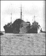 The Ohio oil tanker limps into Malta, 1942