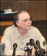 Union leader Jim Spinoza at a San Francisco press conference on Monday