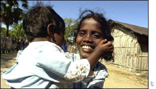 Two Sri Lankan children playing