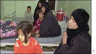 Iraqi women with their children in a hospital in Basra, Iraq