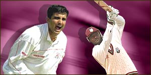 Captains Sourav Ganguly and Carl Hooper