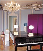 The music room in the Fame Academy house