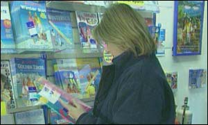 Looking at brochures