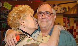 Coronation Street stars Bill Tarmey and Liz Dawn