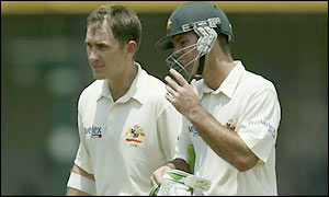 Langer finishes the opening session on 55 and Ponting makes 67