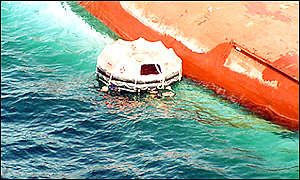 Overturned Joola ferry