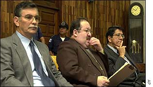 General Edgar Godoy (l), Colonel Juan Guillermo Oliva(c) and Colonel Juan Valencia Osorio (r)