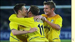 Nick Barmby celebrates his vital goal