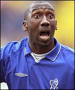 Jimmy Floyd Hasselbaink looks surprised