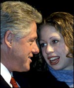 Clinton with daughter Chelsea