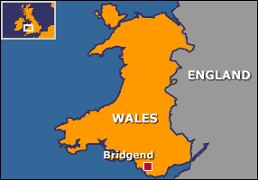 Map of Bridgend