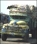 Truck on street in Dhaka