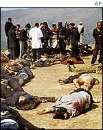 Policemen killed by rebels in Mangalsen, Nepal, Feb 2002