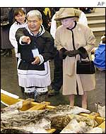 The Queen and a local man