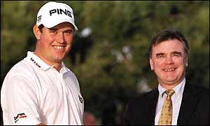 Ken Schofield, director of the European tour, with Lee Westwood