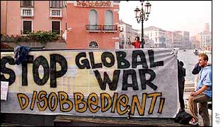 A protest in Venice by the Disobedient Society