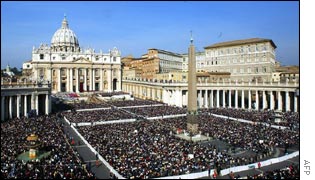 Pilgrims in St Peter's Square