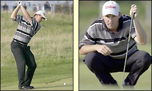Padraig Harrington birdies the 18th to take Eduardo Romero into a play-off