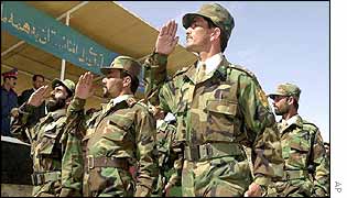 Soldiers from the new national Afghan army