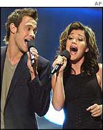Will Young and US Pop Idol Kelly Clarkson