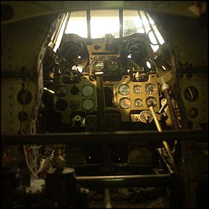 The cockpit of the Zero fighter.