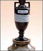 The Ashes Urn stands just four inches high