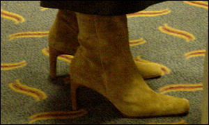 Suede high-heeled boots