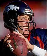 John Elway in action for the Denver Broncos