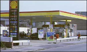 shell petrol station forecourt price sign