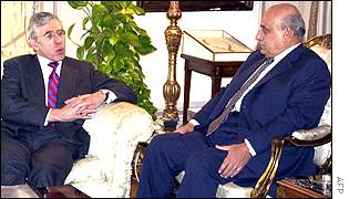 UK Foreign Secretary Jack Straw (left) meets his Egyptian counterpart, Ahmed Maher
