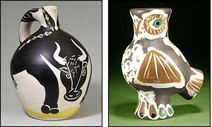 Picasso's Taureau (left) and Chouette