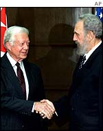 Jimmy Carter meets Fidel Castro