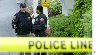 Police cordoning off a street in Portland, Oregon