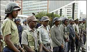 Riot police in Harare