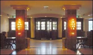 The lobby of the Jerusalem Gold Hotel