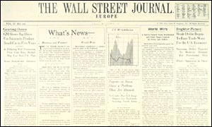 Wall Street Journal front page