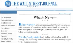 Wall Street Journal Online 10 October 2002 