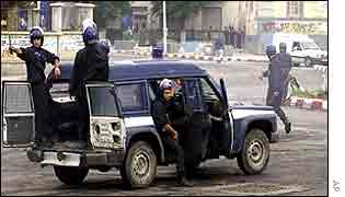 Riot police in Tizi-Ouzou